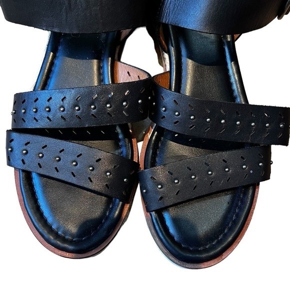 Caslon Nordstrom leather open toe ankle strap espadrilles 8 excellent condition - Picture 3 of 11